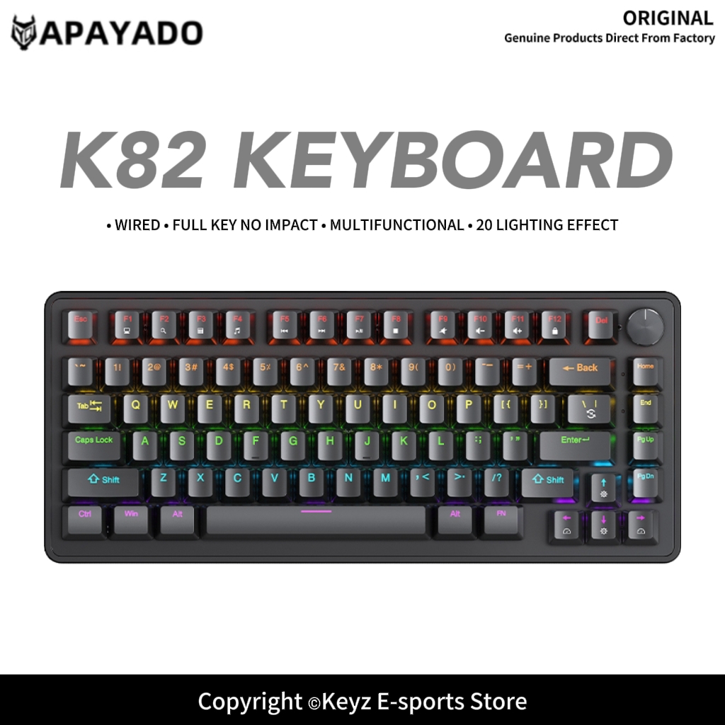 Gaming Keyboard Blue Switches - K82 75% draagbaar bedraad mechanisch toetsenbord