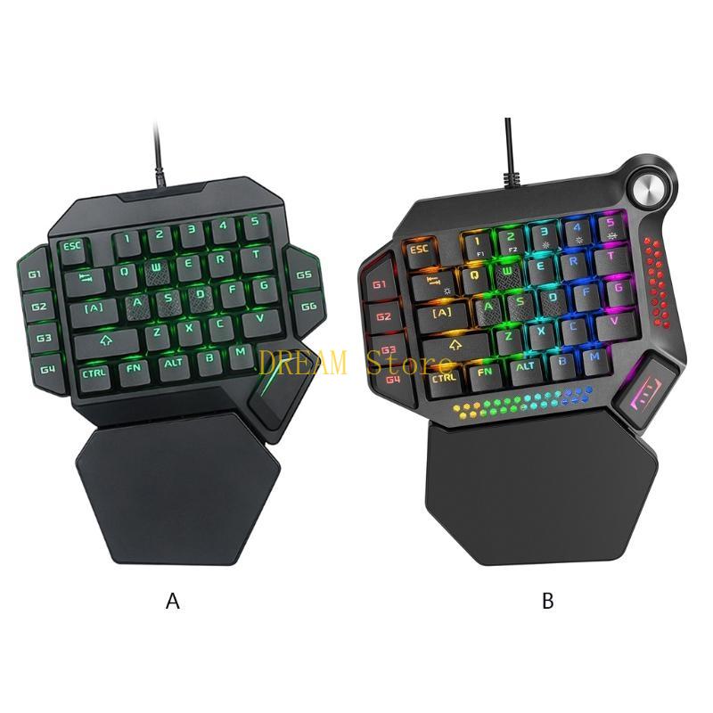 Gaming Keyboard 1 Hand - RGB-lichtgevende achtergrondverlichting met één hand voor