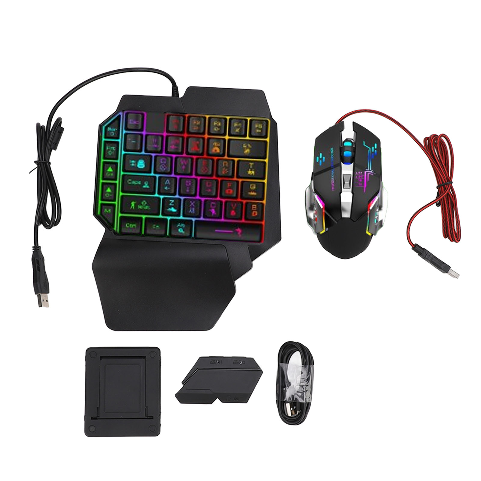 Gaming Keyboard Hand - Toetsenbord-muis-converterset Responsieve toetsenbord-muiscombinatie met één hand