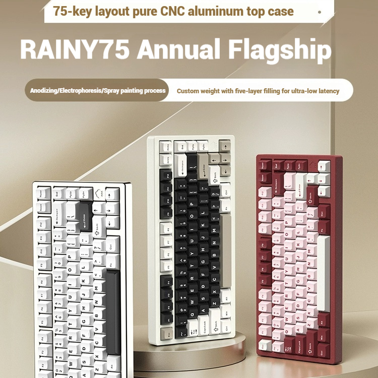 Gaming Keyboard Esports - Draadloos Bluetooth RAINY75 aangepast gamingtoetsenbord Aluminium