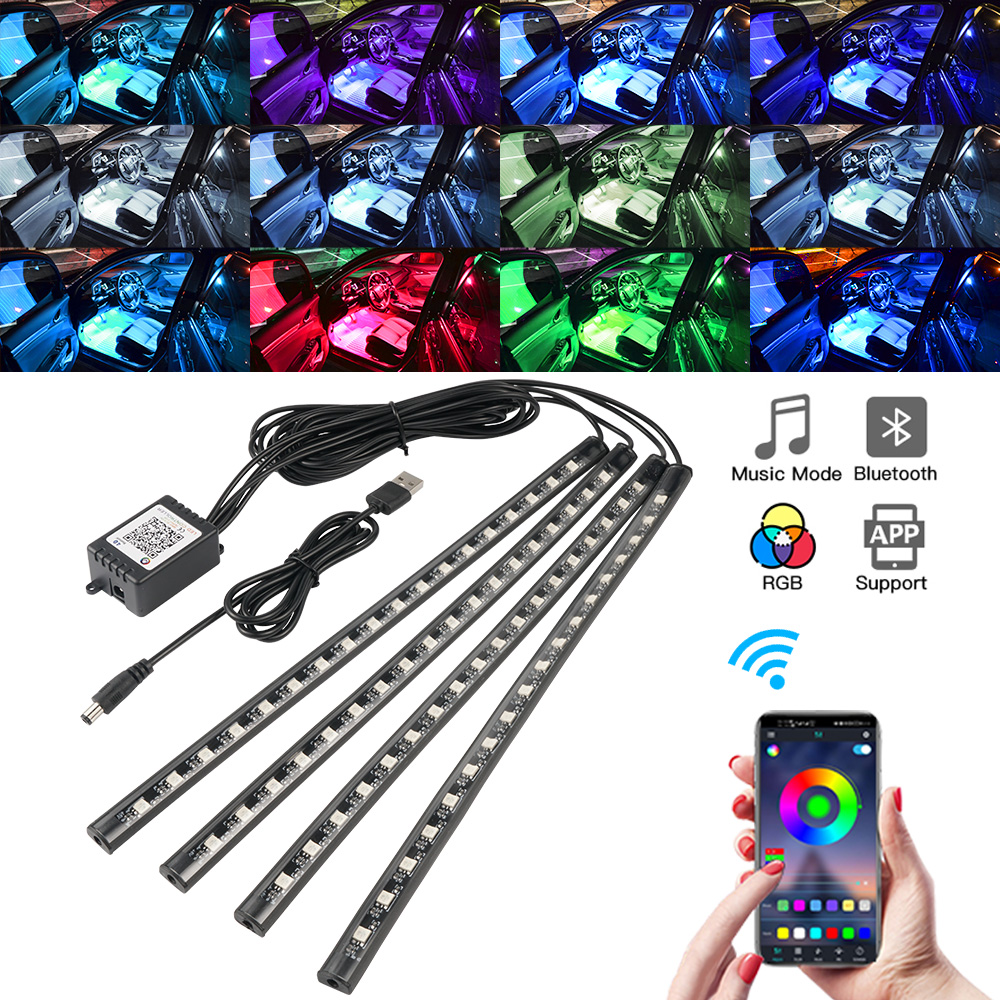 Rgb Underglow Strip - Neon LED Interieur Autolicht APP Muziek