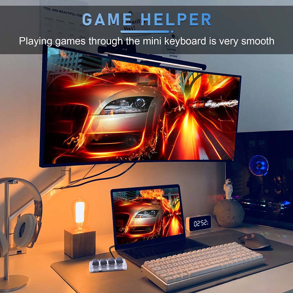 Gaming Keyboard 1 Hand - 3-toetsen 1-knop/4-toetsen Photoshop Gaming Keypad Hotswap