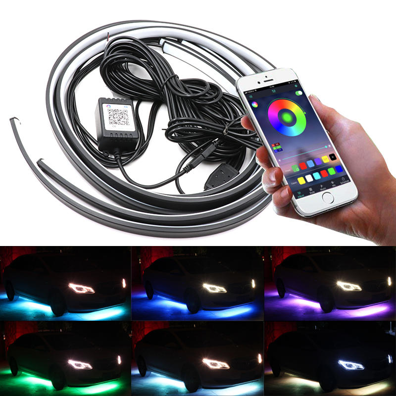 Rgb Underglow Strip - Niscarda 4Pcs 12V IP65 App Controle