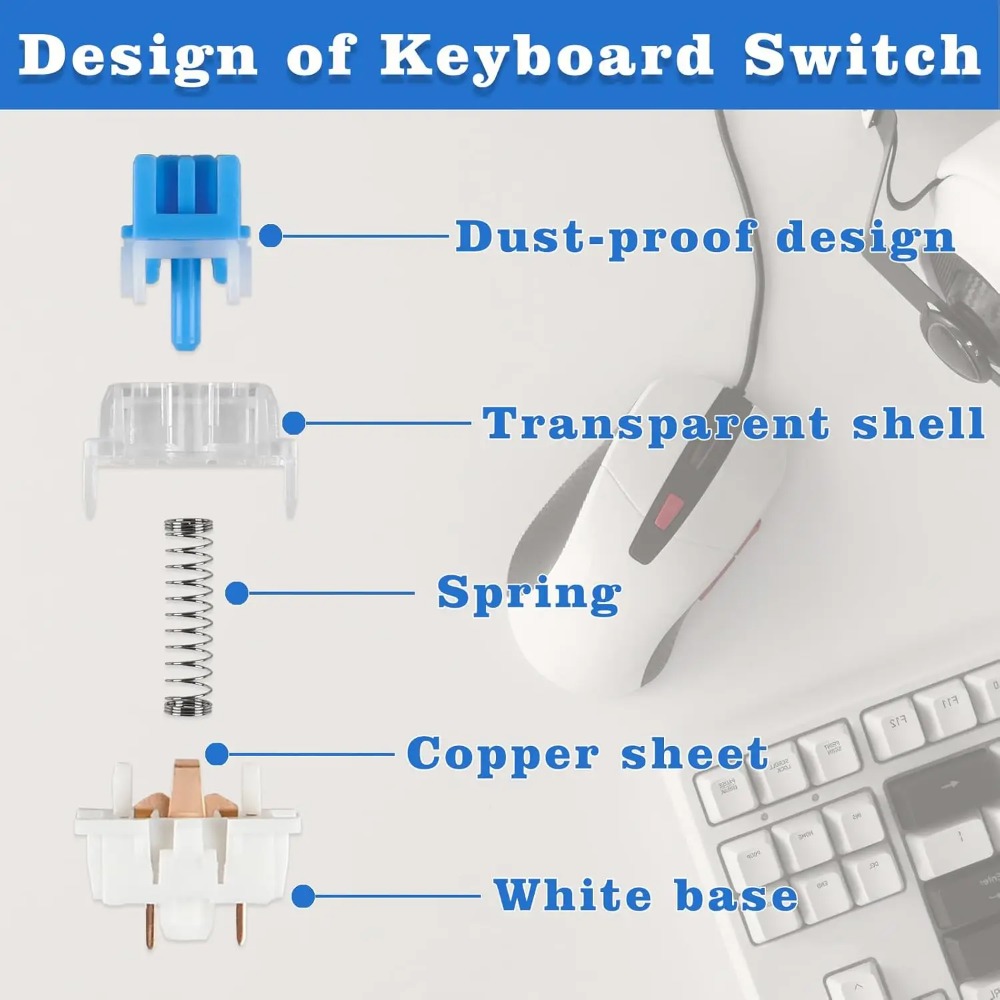 1-150 Stuks 3 Pin DIY Mechanis - Gaming Keyboard Blue Switches recensie en prijs