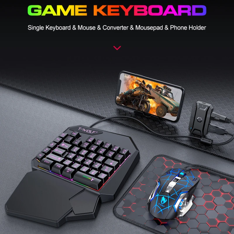 T-WOLF Tf900 One-Handed Keyboa - Gaming Keyboard Hand recensie en prijs