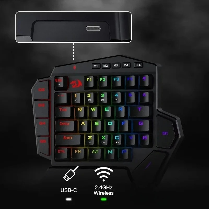Nieuw Redragon K585 PRO Draadl - Gaming Keyboard 1 Hand recensie en prijs