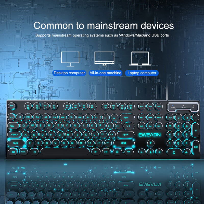 EWEADN typemachine-gamingtoets - Gaming Keyboard Blue Switches recensie en prijs