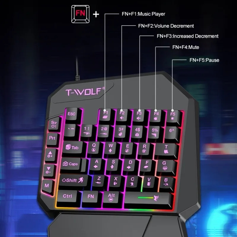 5-in-1 set 35-toetsen éénhands - Gaming Keyboard 1 Hand recensie en prijs