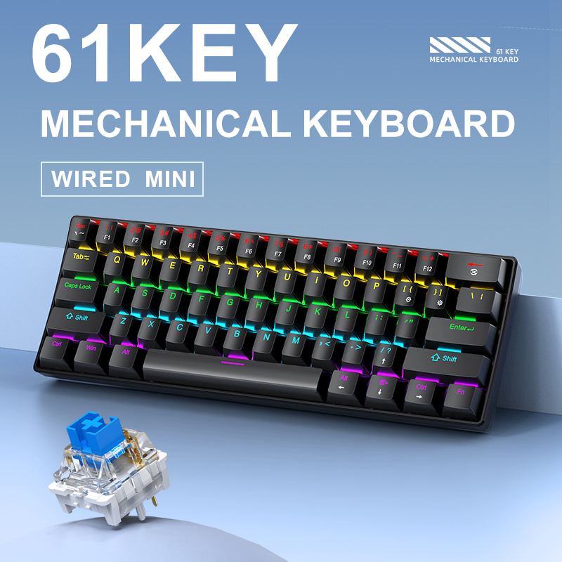 APAYADO K61 Bedraad mechanisch - Gaming Keyboard Blue Switches recensie en prijs