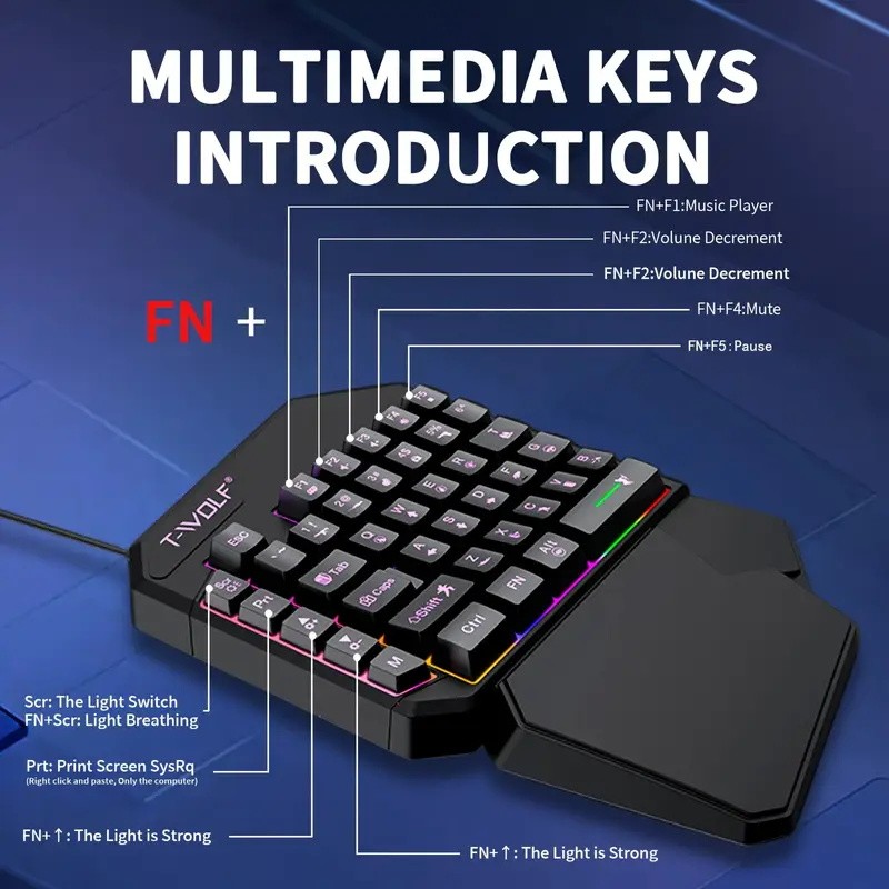 FocusOnPC TF900 2-in-1 mobiele - Gaming Keyboard 1 Hand recensie en prijs
