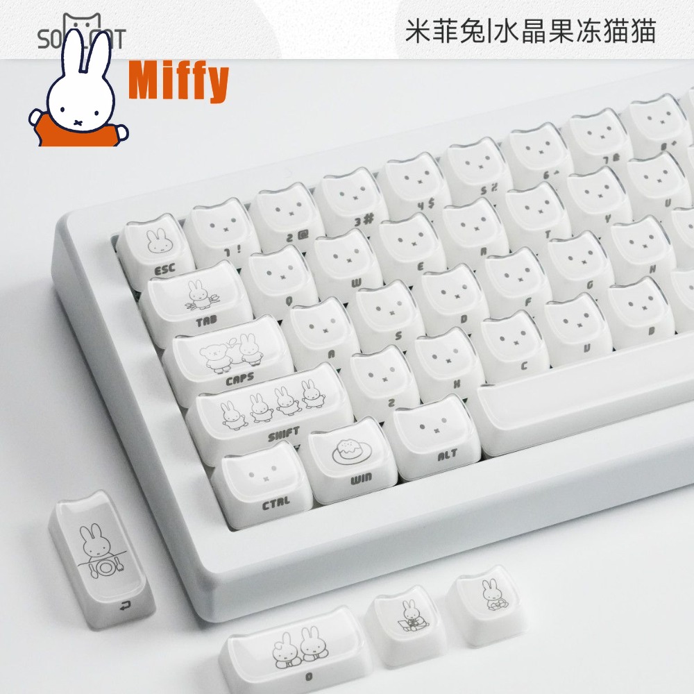 Kawaii Miffy Keycaps Schattig  - Gaming Keyboard Typewriter recensie en prijs
