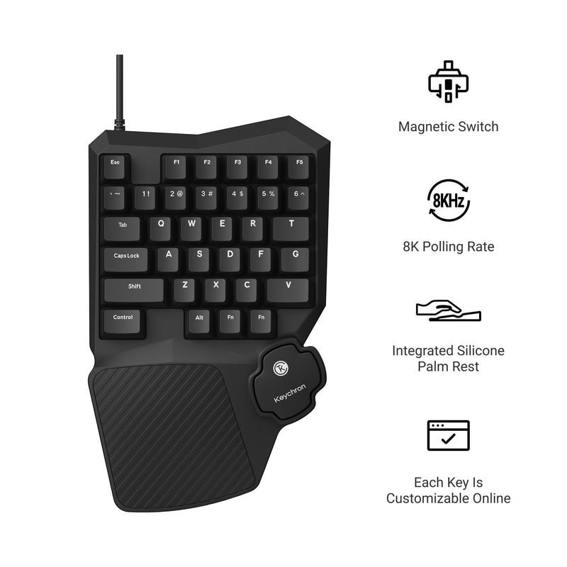 Keychron C0 HE 8K bedraad éénh - Gaming Keyboard 1 Hand recensie en prijs