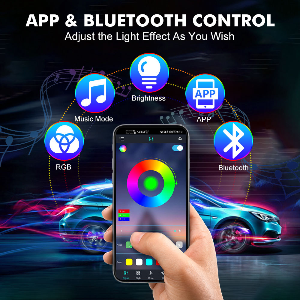 Neon LED Interieur Autolicht A - Rgb Underglow Strip recensie en prijs
