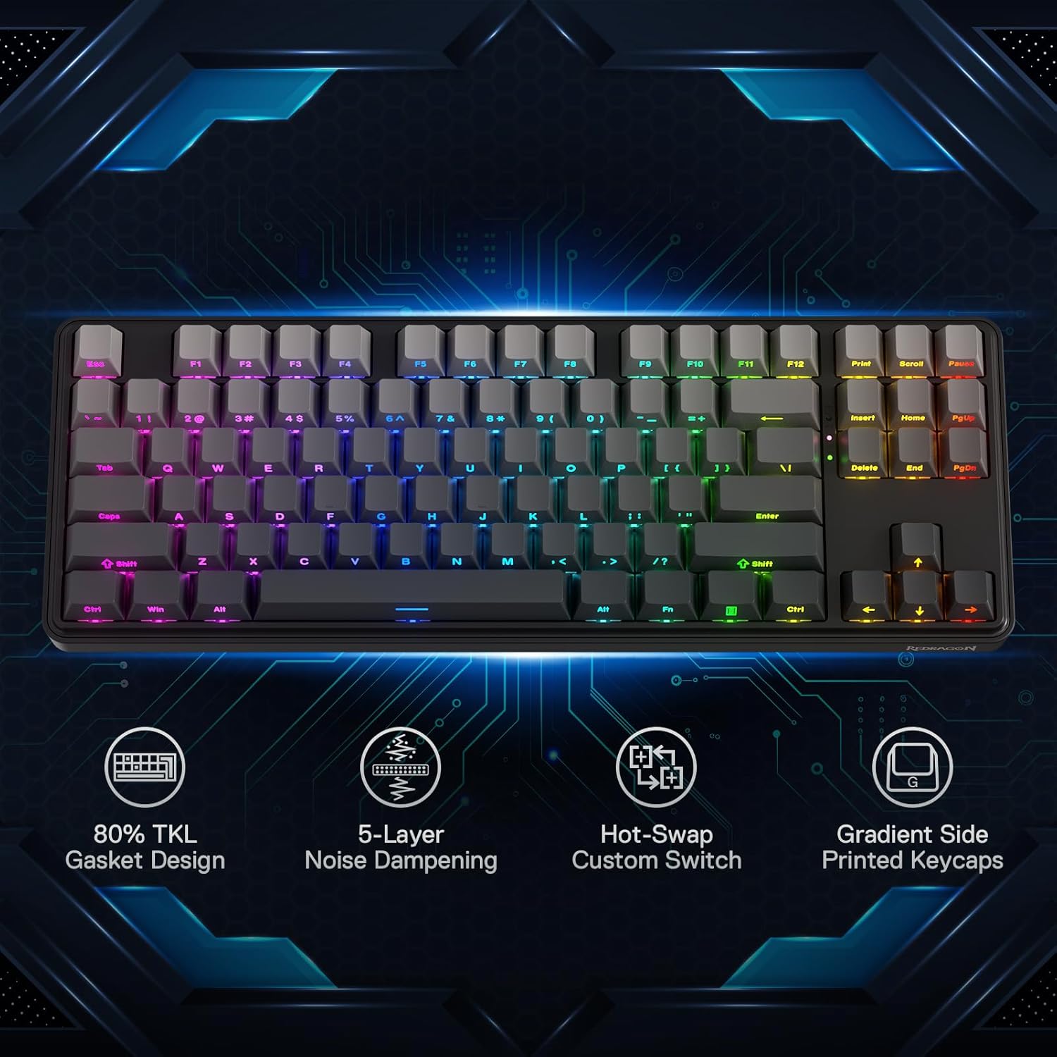 Redragon K707 PRO GB 80% pakki - Gaming Keyboard No Noise recensie en prijs